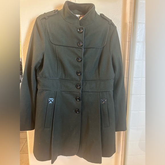 NWOT Steve Madden Olive Military Style Wool Utility/Peacoat Jacket. Size L - Picture 4 of 4